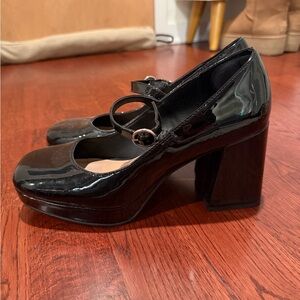 Black Patent Leather Mary Jane Heels